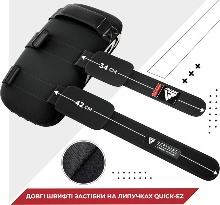 Пади для тайського боксу RDX T1 Curved Thai Kick Pad Black (1 шт.) - Зображення 8
