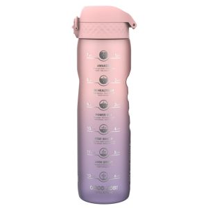 Пляшка для води ION8 1000 мл. BPA Free, Times To Drink, (ЕКО пляшка) BPA Free, Periwinkle &Rose - Зображення 1