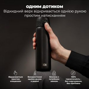 Пляшка для води металева вакуумна ION8 500 мл. Vacuum Insulated, Black - Зображення 2