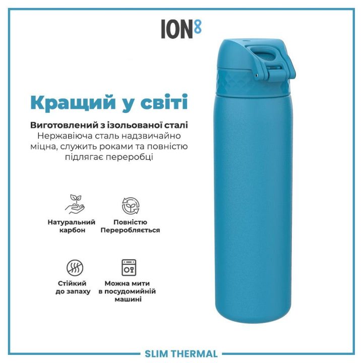 Пляшка для води металева вакуумна ION8 500 мл. Vacuum Insulated, Blue - Зображення 6