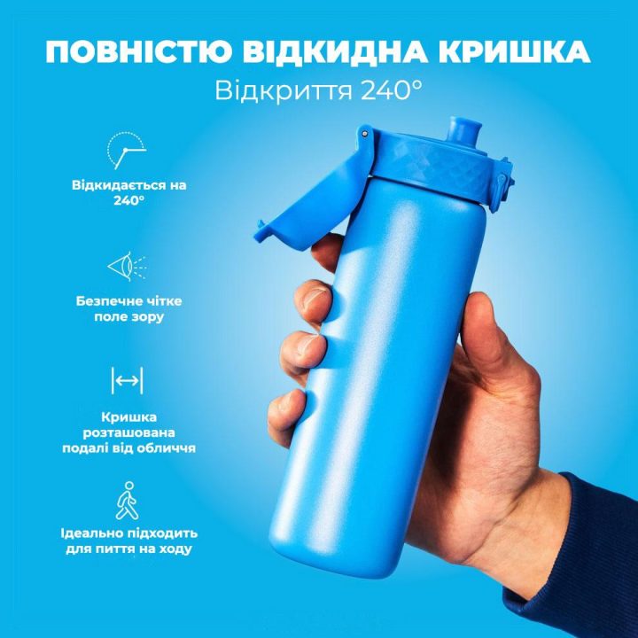 Пляшка для води металева вакуумна ION8 500 мл. Vacuum Insulated, Blue - Зображення 3