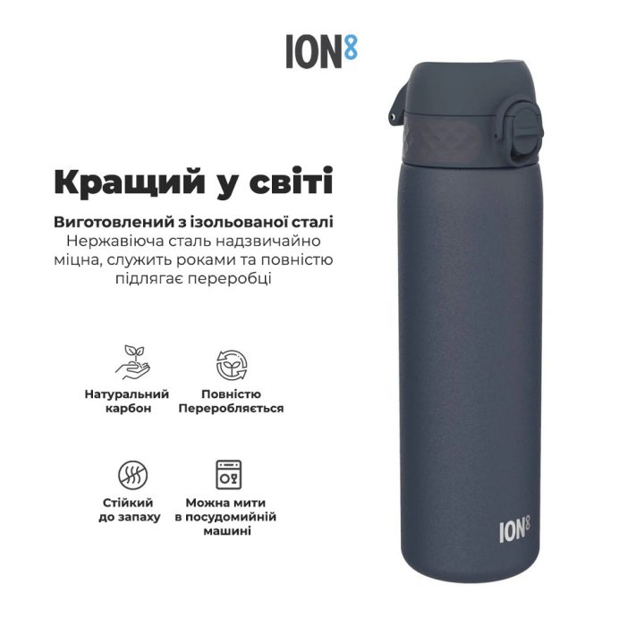 Пляшка для води металева вакуумна ION8 500 мл. Vacuum Insulated, Navy - Зображення 10