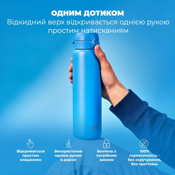 Пляшка для води металева вакуумна ION8 920 мл. Vacuum Insulated, Blue - Зображення 2