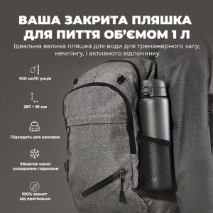 Пляшка для води металева вакуумна ION8 920 мл. Vacuum Insulated, Grey - Зображення 5