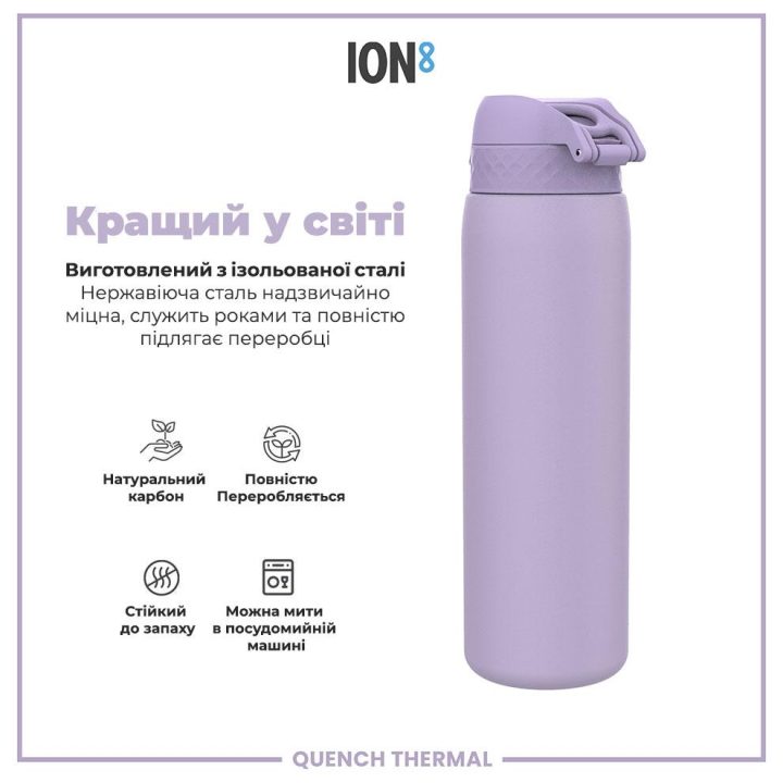 Пляшка для води металева вакуумна ION8 920 мл. Vacuum Insulated, Periwinkle - Зображення 6