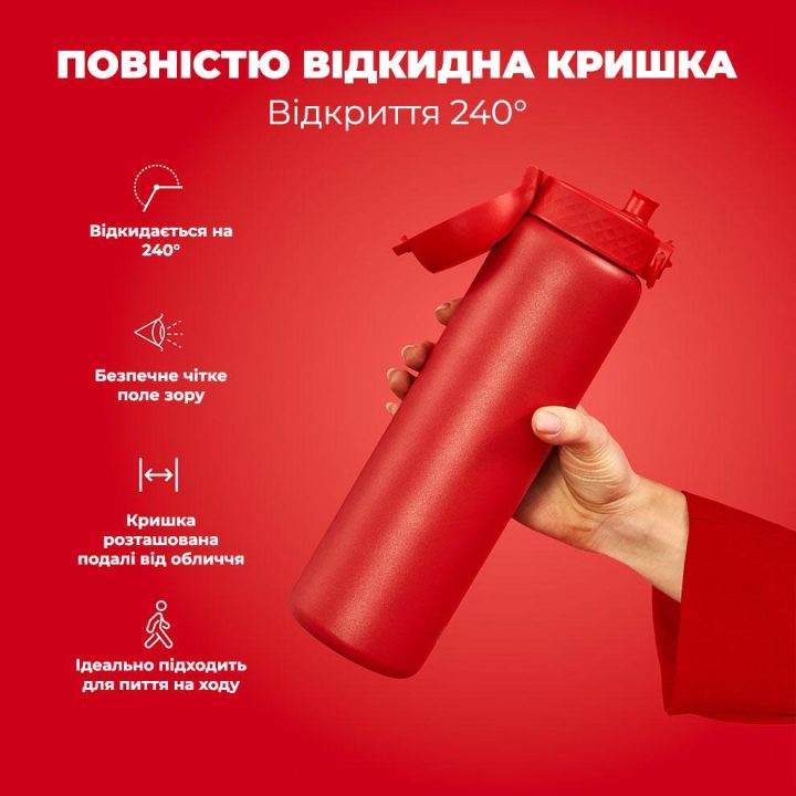 Пляшка для води металева вакуумна ION8 920 мл. Vacuum Insulated, Red - Зображення 3