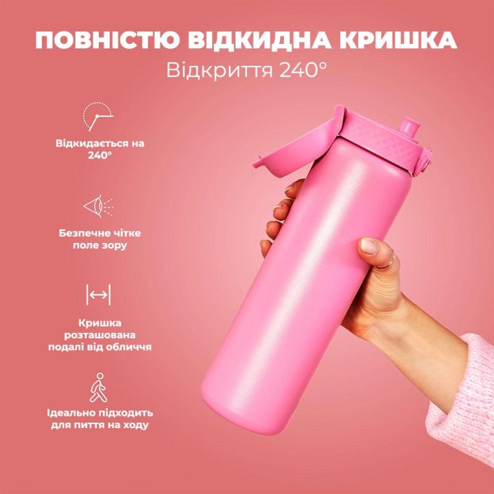 Пляшка для води металева вакуумна ION8 920 мл. Vacuum Insulated, Rose Bloom - Зображення 3