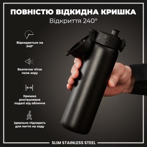 Пляшка для води металева ION8 600 мл. Stainless Steel , Black - Зображення 3