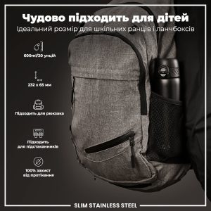 Пляшка для води металева ION8 600 мл. Stainless Steel , Black - Зображення 5