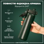 Пляшка для води металева ION8 600 мл. Stainless Steel , Dark Green - Зображення 3