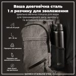Пляшка для води металева ION8 1200 мл. Stainless Steel , Black - Зображення 5