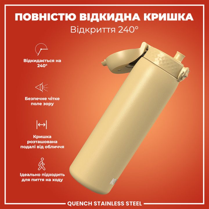 Пляшка для води металева ION8 1200 мл. Stainless Steel , Desert - Зображення 3