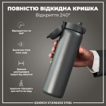Пляшка для води металева ION8 1200 мл. Stainless Steel , Grey - Зображення 3