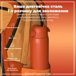 Пляшка для води металева ION8 1200 мл. Stainless Steel , Hearty Orange - Зображення 5