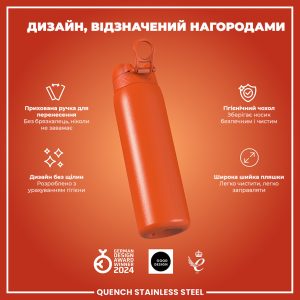 Пляшка для води металева ION8 1200 мл. Stainless Steel , Hearty Orange - Зображення 4