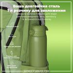 Пляшка для води металева ION8 1200 мл. Stainless Steel , Khaki Green - Зображення 5