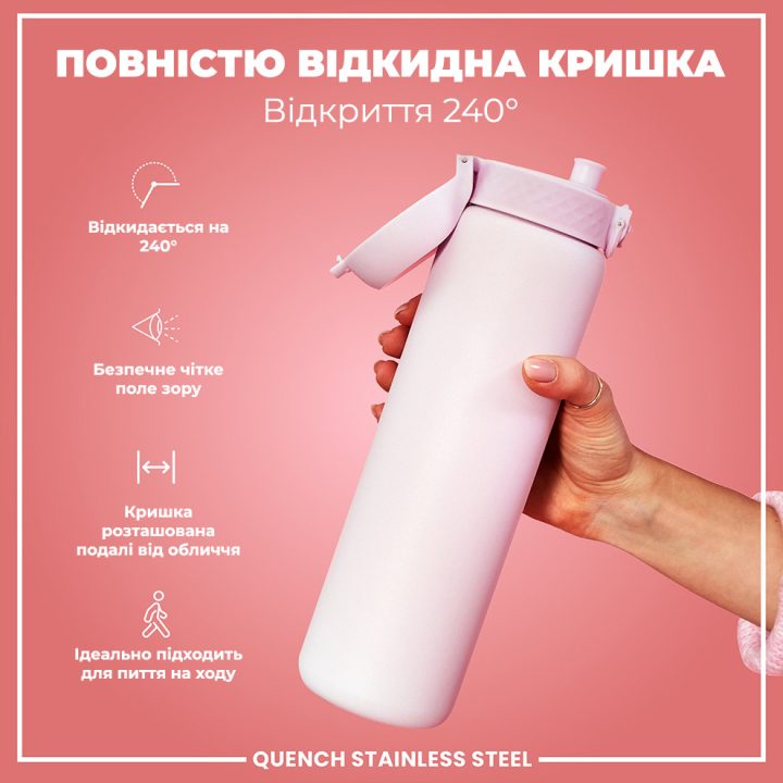 Пляшка для води металева ION8 1200 мл. Stainless Steel , Lilac Dusk - Зображення 3