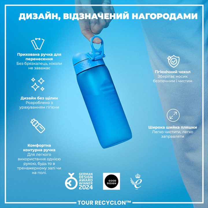 Пляшка для води ION8 750 мл. (ЕКО пляшка) BPA Free, Blue - Зображення 4
