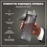 Пляшка для води ION8 750 мл. (ЕКО пляшка) BPA Free, Grey - Зображення 3