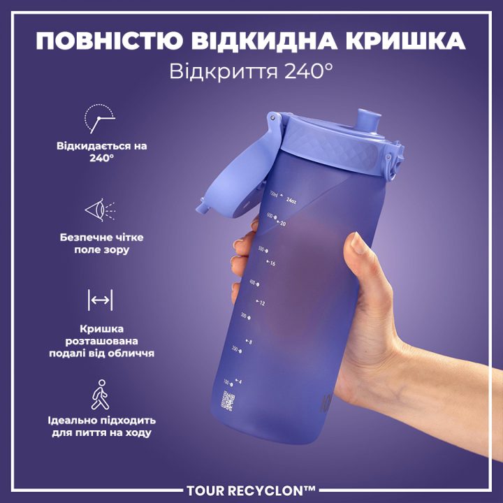 Пляшка для води ION8 750 мл. (ЕКО пляшка) BPA Free, Light Purple - Зображення 3