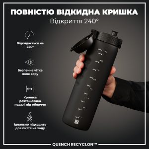 Пляшка для води ION8 1000 мл. (ЕКО пляшка) BPA Free, Black - Зображення 3