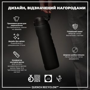 Пляшка для води ION8 1000 мл. (ЕКО пляшка) BPA Free, Black - Зображення 4