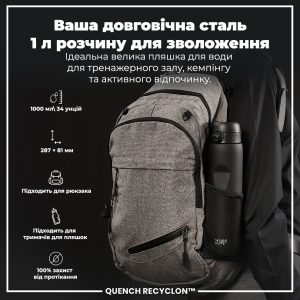 Пляшка для води ION8 1000 мл. (ЕКО пляшка) BPA Free, Black - Зображення 5