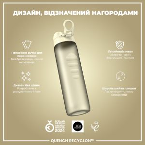 Пляшка для води ION8 1000 мл. (ЕКО пляшка) BPA Free, Creamy White - Зображення 4