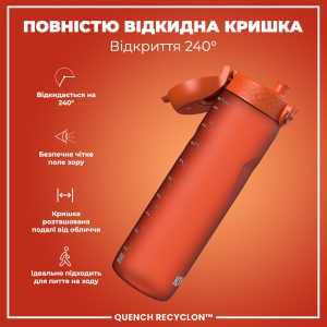 Пляшка для води ION8 1000 мл. (ЕКО пляшка) BPA Free,  Hearty Orange - Зображення 3