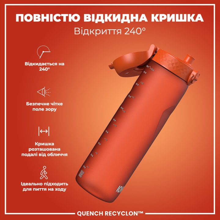 Пляшка для води ION8 1000 мл. (ЕКО пляшка) BPA Free, Hearty Orange - Зображення 3