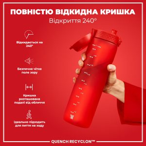 Пляшка для води ION8 1000 мл. (ЕКО пляшка) BPA Free, Red - Зображення 3