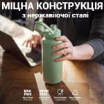 Пляшка для води металева з подвійною вакуумною ізоляцією Bohtal Insulated Bottle 960 ml/32 oz Blue Superman - Зображення 2