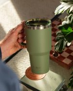 Термостакан (ізольована чашка) Bohtal з ручкою з нержавіючої сталі Tumbler Green 900 ml - Зображення 3
