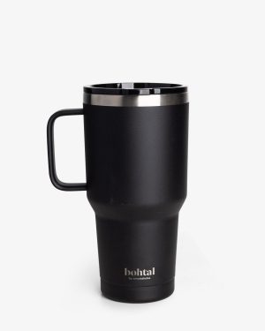 Термостакан (ізольована чашка) Bohtal з ручкою з нержавіючої сталі Tumbler Black 900 ml - Зображення 2