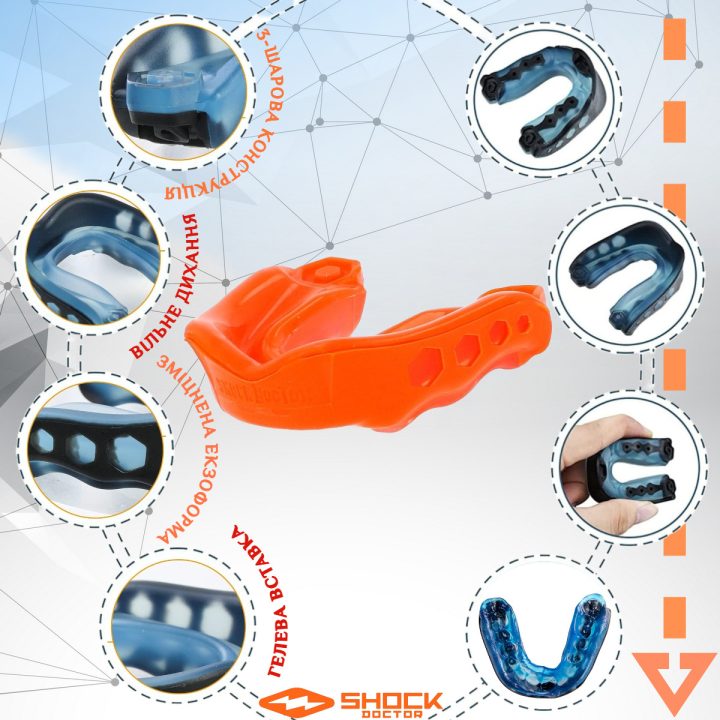 Капа Shock Doctor Gel Max доросла (вік 11+) Orange (art. 6130-OR-AD) - Зображення 4