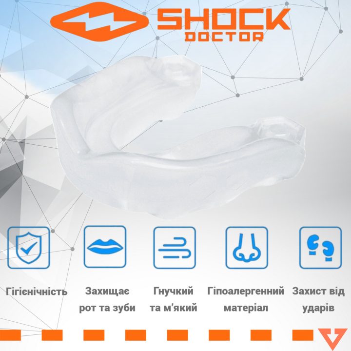 Капа Shock Doctor Gel Max доросла (вік 11+) Clear (art. 6190-TC-AD) - Зображення 2