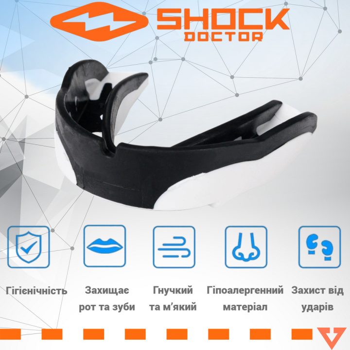 Капа Shock Doctor V1.5 доросла (вік 11+) White (art. 4000-BK-AD) - Зображення 2