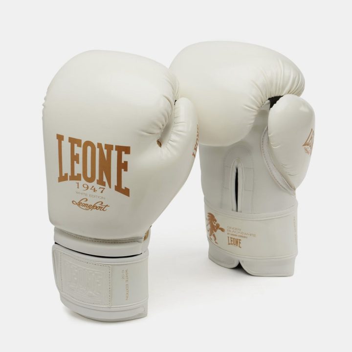 Боксерські рукавиці Leone GN059W White/Gold 12 унцій (капу в комплекті) - Зображення 2