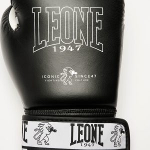 Боксерські рукавиці Leone GN208 ICONIC Black 12 унцій (бинти 4 м. в комплекті) - Зображення 7