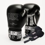 Боксерські рукавиці Leone GN208 ICONIC Black 12 унцій (бинти 4 м. в комплекті)