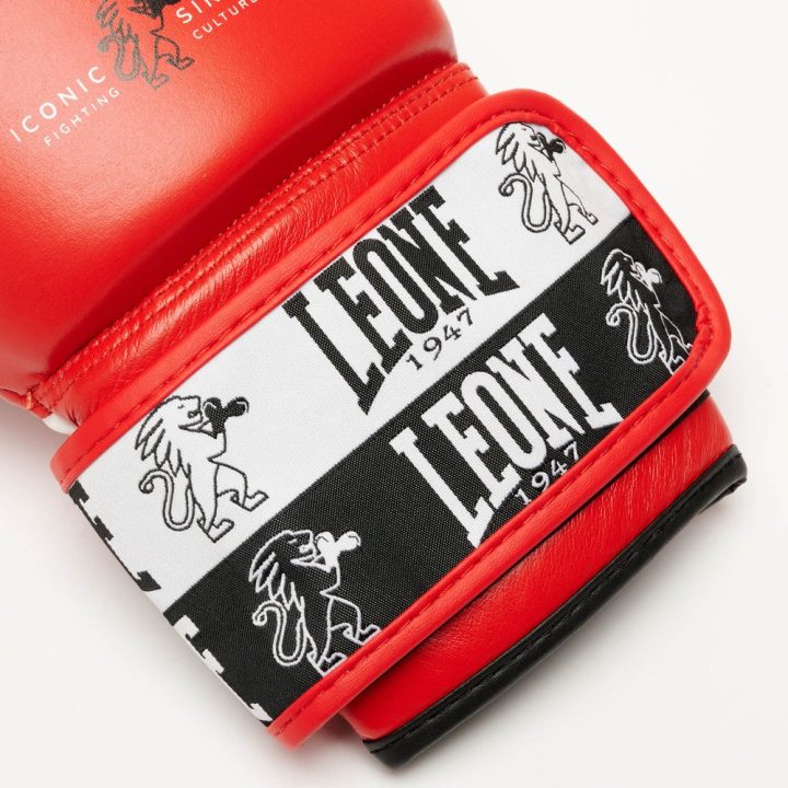 Боксерські рукавиці Leone GN208 ICONIC Red 10 унцій (бинти 4 м. в комплекті) - Зображення 9