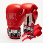 Боксерські рукавиці Leone GN208 ICONIC Red 16 унцій (бинти 4 м. в комплекті)