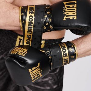Боксерські рукавиці Leone GN220 DNA Black 12 унцій (бинти 4 м. в комплекті) - Зображення 10