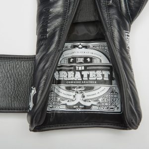 Боксерські рукавиці Leone GN111 THE GREATEST Black 14 унцій (бинти 4 м. в комплекті) - Зображення 7