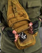 Тактична сумка через плече чоловіча — сумка слінг Single Sword Cordura 1000D Койот - Зображення 2