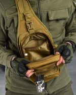 Тактична сумка через плече чоловіча — сумка слінг Single Sword Cordura 1000D Койот - Зображення 3