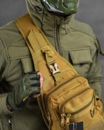 Тактична сумка через плече чоловіча — сумка слінг Single Sword Cordura 1000D Койот - Зображення 4