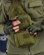 Тактична сумка через плече чоловіча — сумка слінг Single Sword Cordura 1000D Койот - Зображення 5