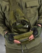 Тактична сумка через плече чоловіча — сумка слінг Single Sword Cordura 1000D Койот - Зображення 8