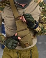 Тактична сумка через плече чоловіча — сумка слінг Silver Knight Нейлон 300D Койот - Зображення 3